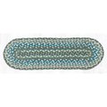 Capitol Importing Co 27 x 8.25 in. Jute Oval Stair Tread - Sage, Ivory and Settlers Blue 19-419